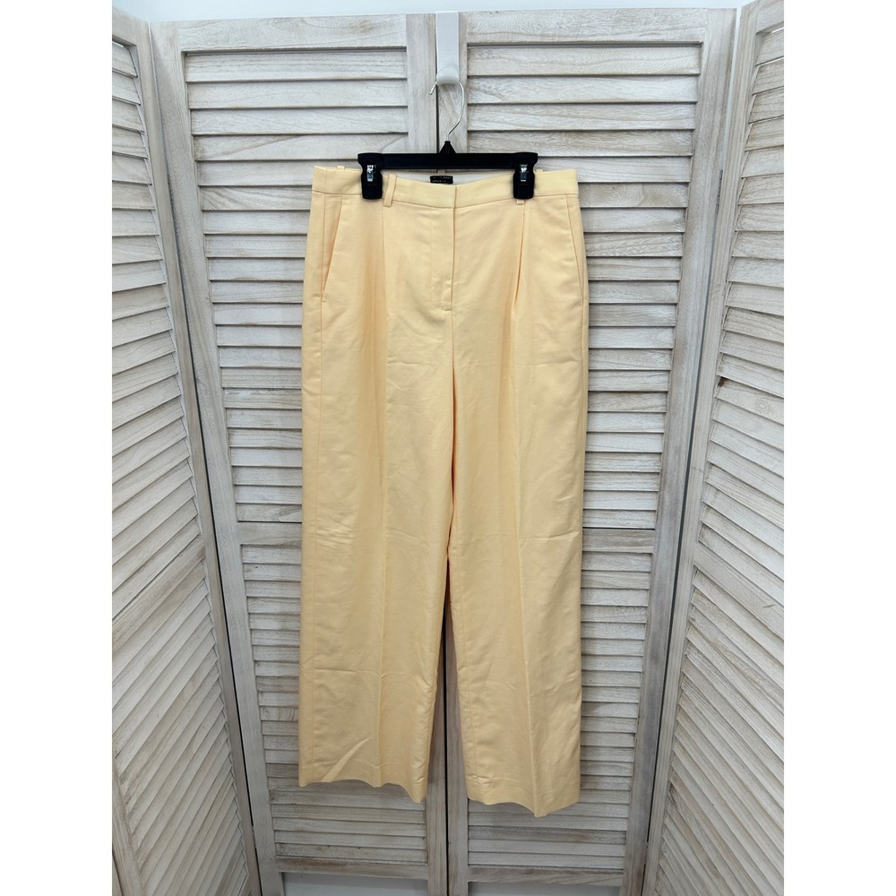 NEW J. Crew Essential Wide Leg Pant 6 Yellow Coastal Preppy Old Money